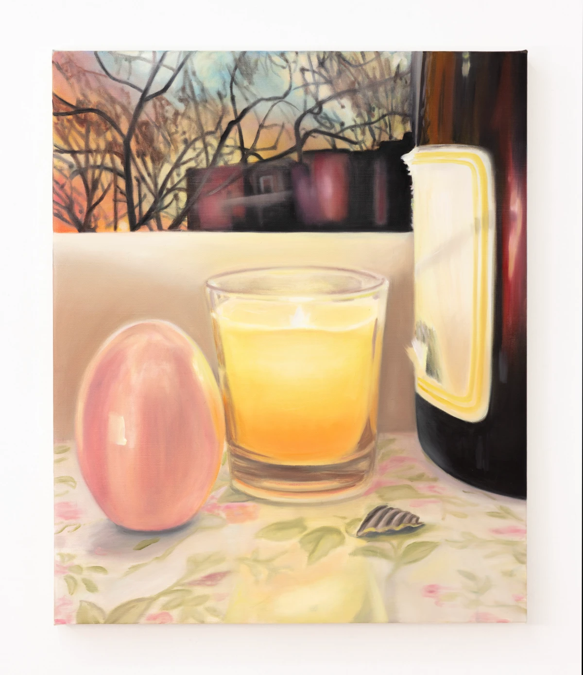 Cait Porter, Wine Bottle with Ceramic Egg and Candle, 2026