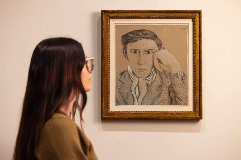 Installation shot from Lucian Freud: Drawing into Painting, @ National Portrait Gallery