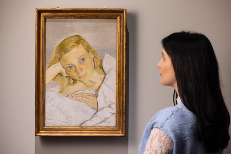 Installation shot from Lucian Freud: Drawing into Painting, @ National Portrait Gallery