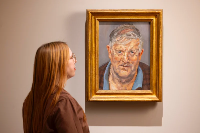 Installation shot from Lucian Freud: Drawing into Painting, @ National Portrait Gallery