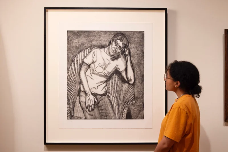 Installation shot from Lucian Freud: Drawing into Painting, @ National Portrait Gallery