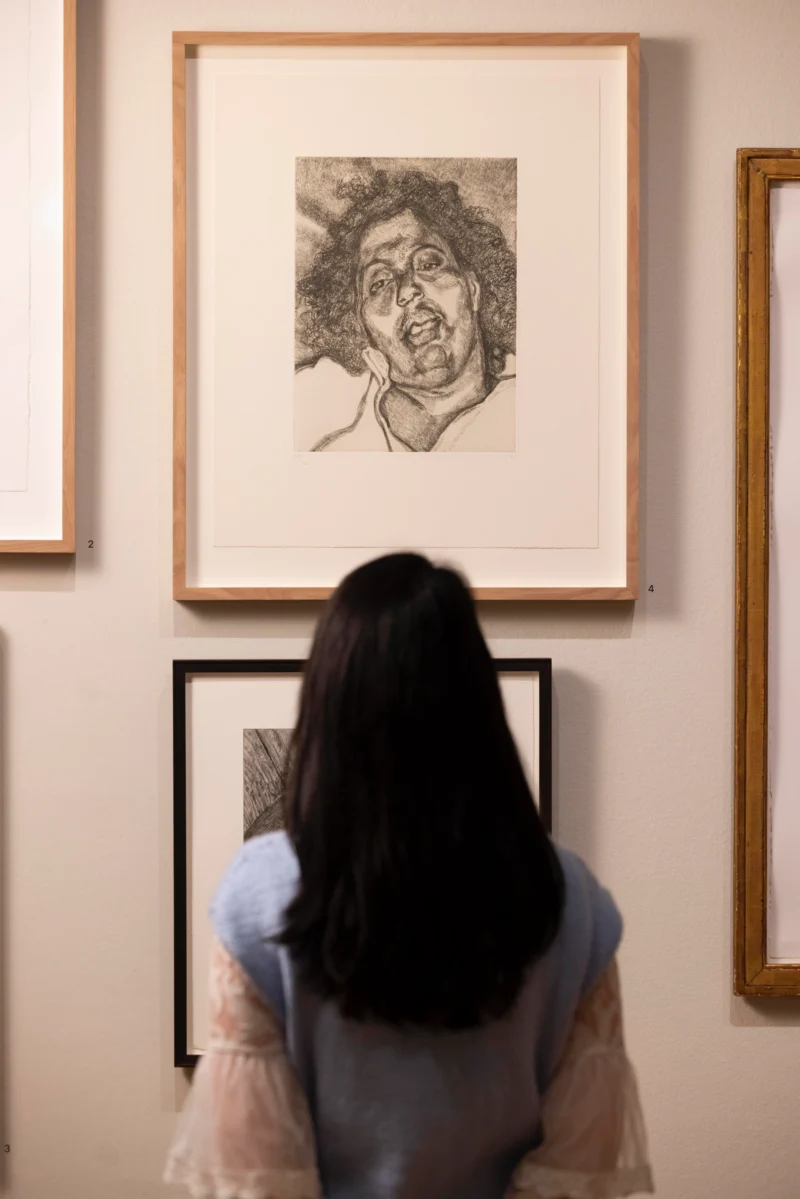 Installation shot from Lucian Freud: Drawing into Painting, @ National Portrait Gallery