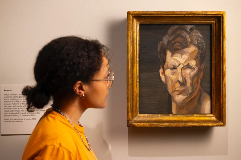 Installation shot from Lucian Freud: Drawing into Painting, @ National Portrait Gallery