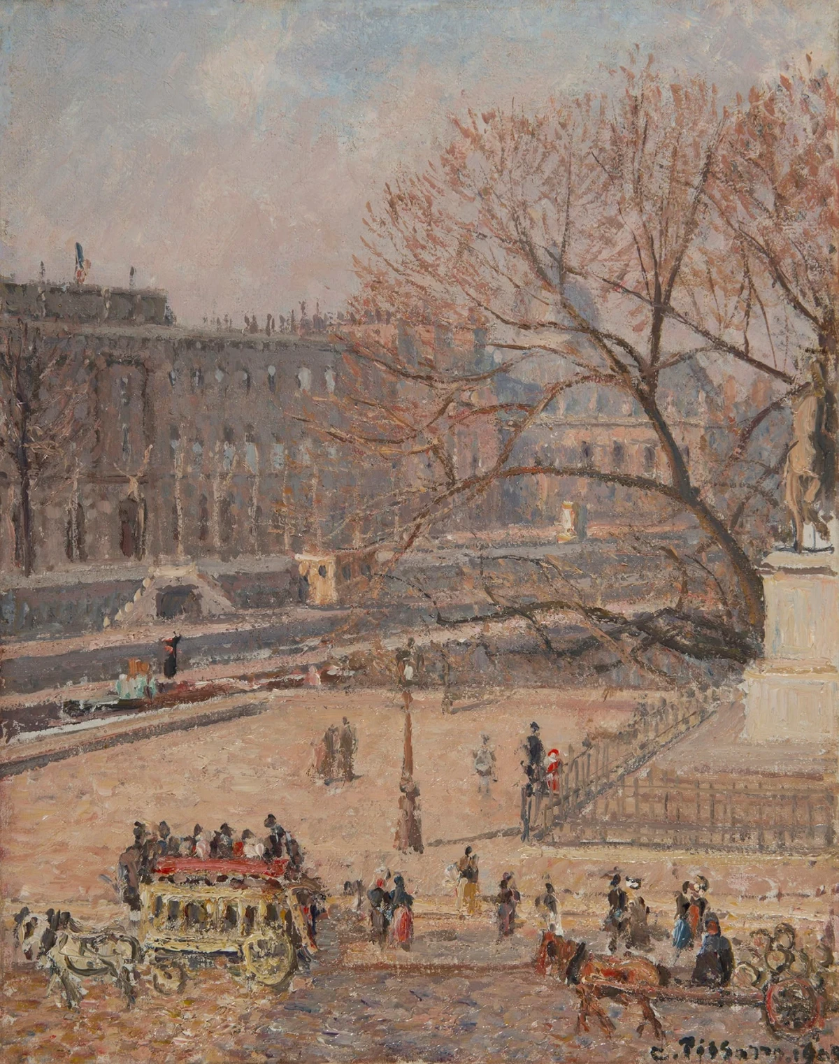 Camille Pissarro, Statue d'Henri IV et Hôtel de la Monnaie, soleil du matin, 1903