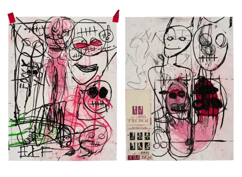 Paul McCarthy, SS EE, Pose File, Diptych, D1 #2 and 1, 2025