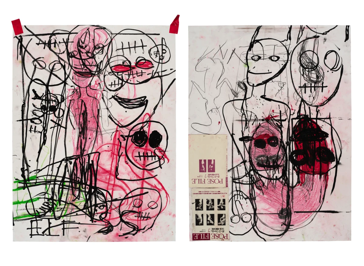 Paul McCarthy, SS EE, Pose File, Diptych, D1 #2 and 1, 2025