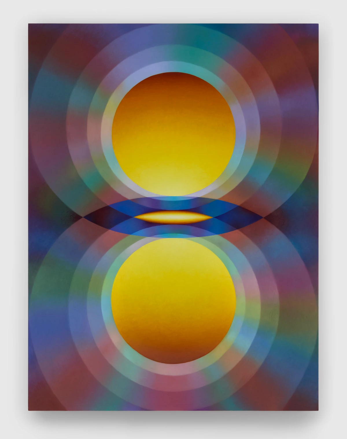 Loie Hollowell, Overview Effect in yellow with small yellow mandorla, 2025