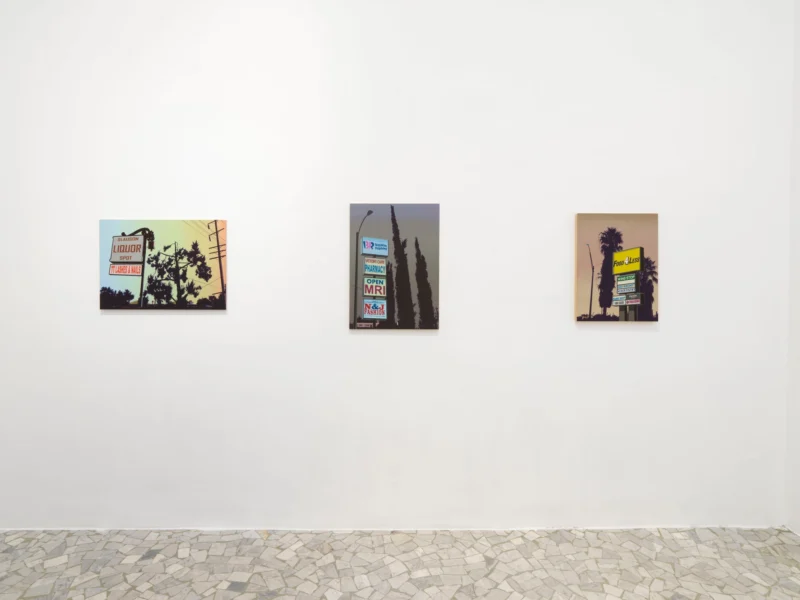 Installation shot from Glen Rubsamen: Sorry, Wrong Number, @ Alfonso Artiaco