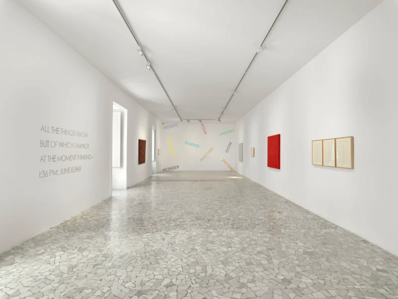 Installation shot from Robert Barry: Another Time, @ Alfonso Artiaco