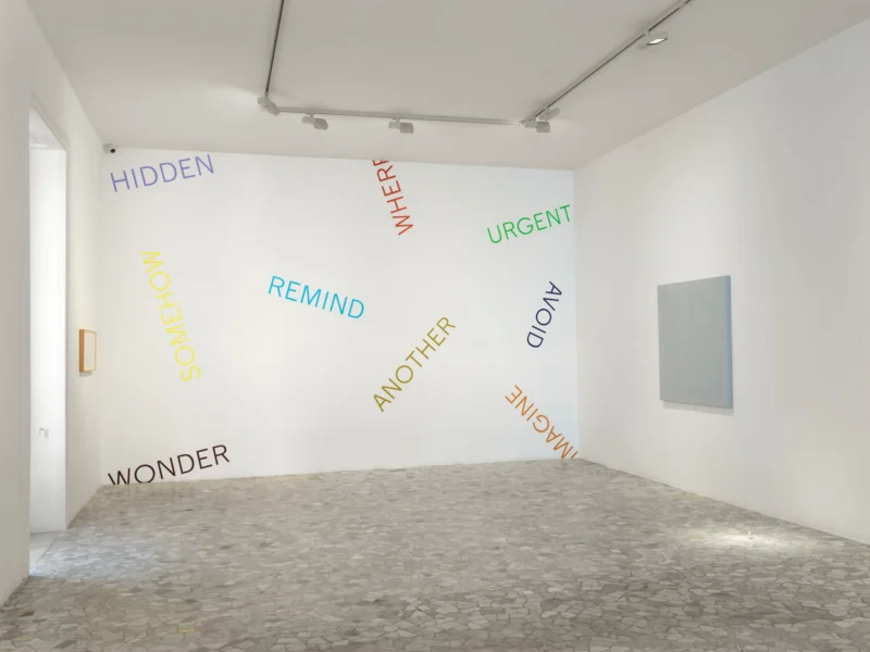 Installation shot from Robert Barry: Another Time, @ Alfonso Artiaco