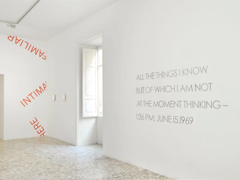 Installation shot from Robert Barry: Another Time, @ Alfonso Artiaco