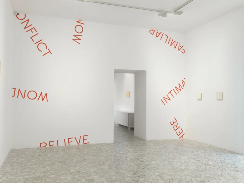 Installation shot from Robert Barry: Another Time, @ Alfonso Artiaco