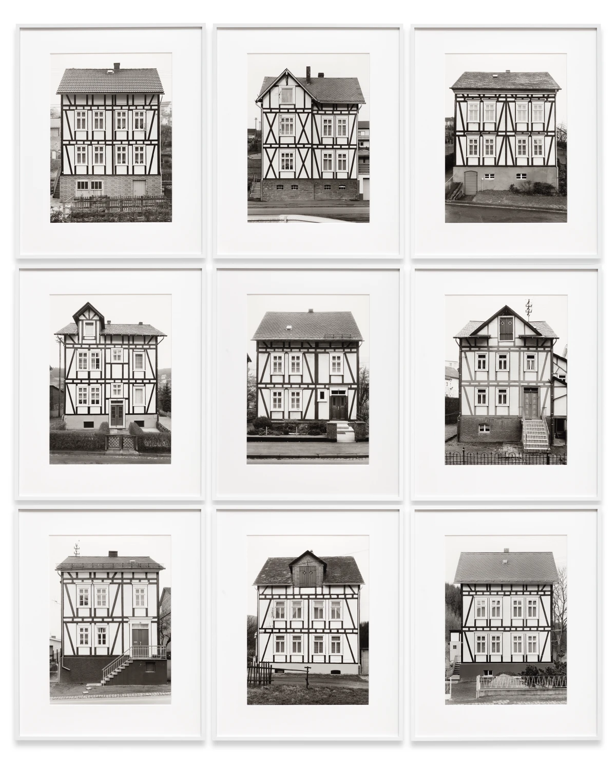 Bernd & Hilla Becher, Framework Houses - Street Side, 1970-1973