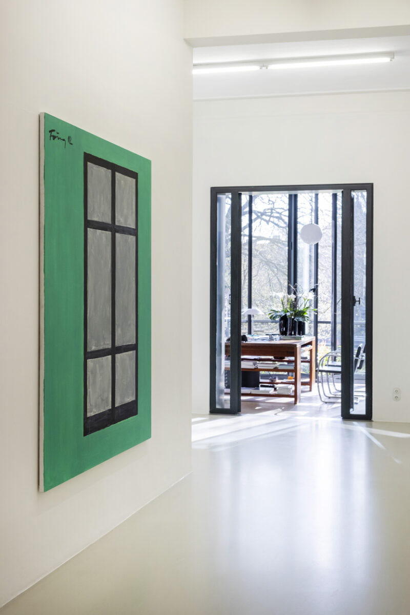 Installation shot from Günther Förg: Canvases · Bronzes · Copper · Drawings · Lead works, @ Galerie Vera Munro