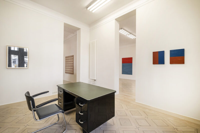 Installation shot from Günther Förg: Canvases · Bronzes · Copper · Drawings · Lead works, @ Galerie Vera Munro