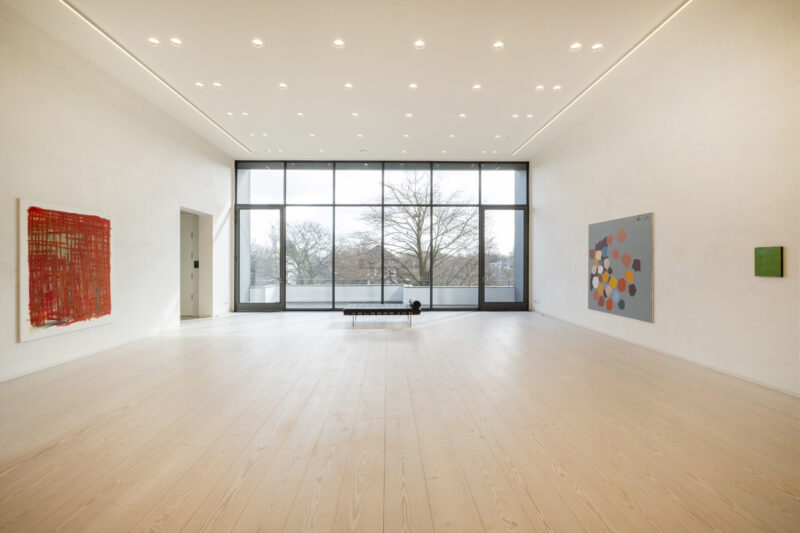 Installation shot from Günther Förg: Canvases · Bronzes · Copper · Drawings · Lead works, @ Galerie Vera Munro