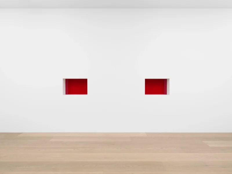 Installation shot from Flavin, Judd, McCracken, Ryman, Sandback, @ David Zwirner