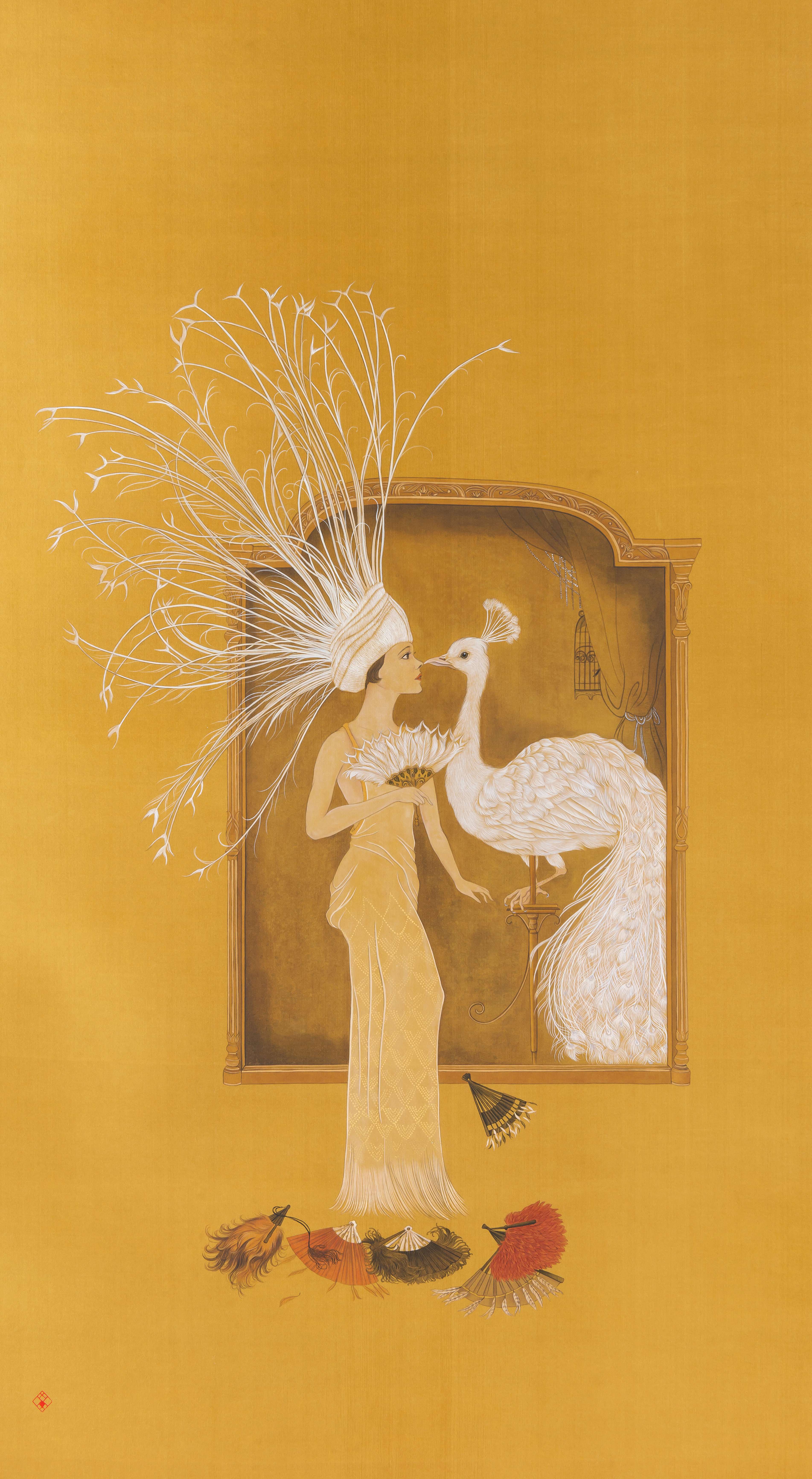 Eunice Cheung Wai Man, White Peacock in the Mirror, 2014