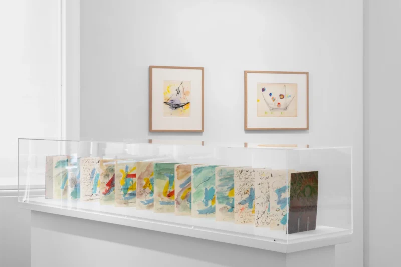 Installation shot from Etel Adnan: Au coeur du silence, @ Galerie Lelong