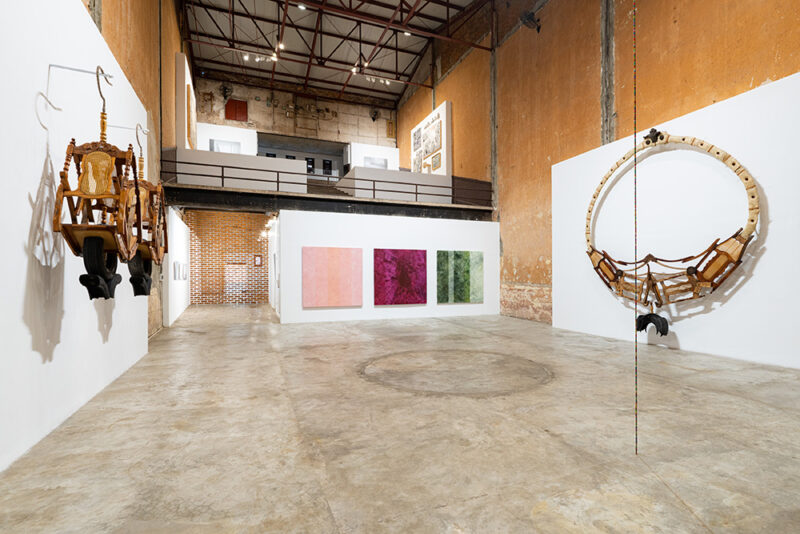 Installation shot from Mientras el día no cierre, @ Galleria Continua