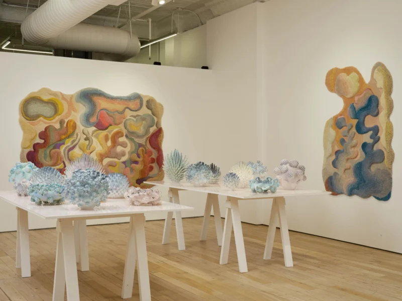 Installation shot from Camilla Iliefski & Eva Zethraeus: Shimmering Real: Perception and the Spaces Between, @ HB381