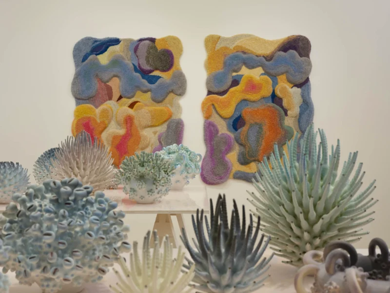 Installation shot from Camilla Iliefski & Eva Zethraeus: Shimmering Real: Perception and the Spaces Between, @ HB381