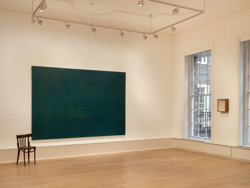 Installation shot from Jannis Kounellis: To the Sound of Pictures, @ Luxembourg + Co.