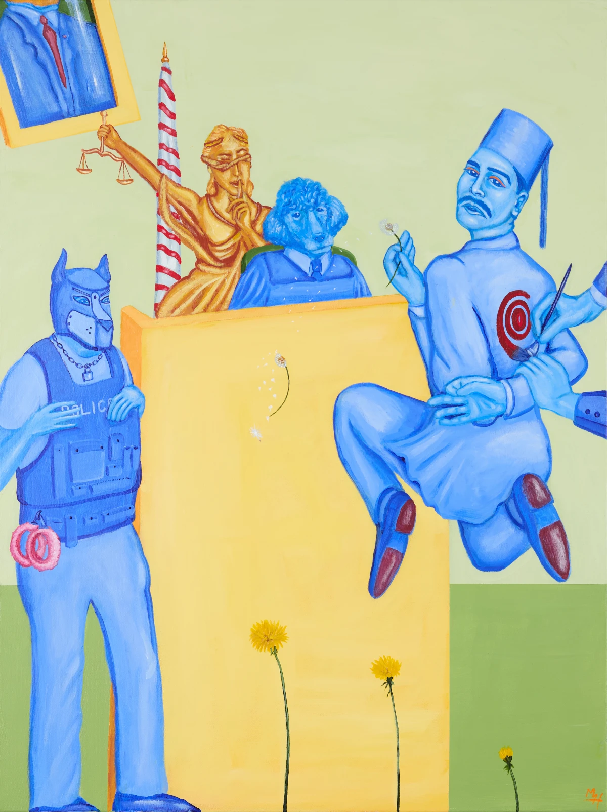 Massoud Hayoun, Preemptive courtroom sketch, 2025