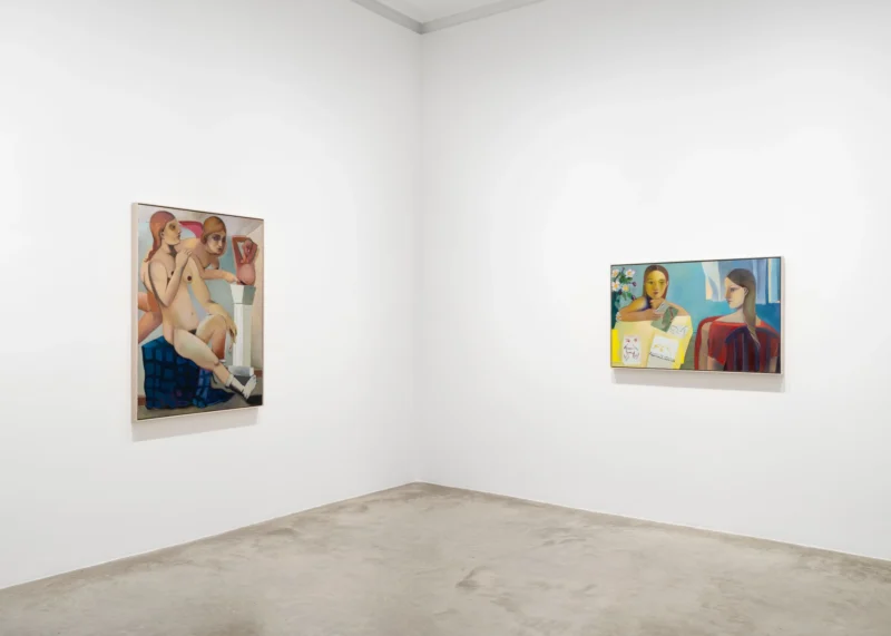 Installation shot from Danielle Orchard: Borrowed Chord, @ Perrotin