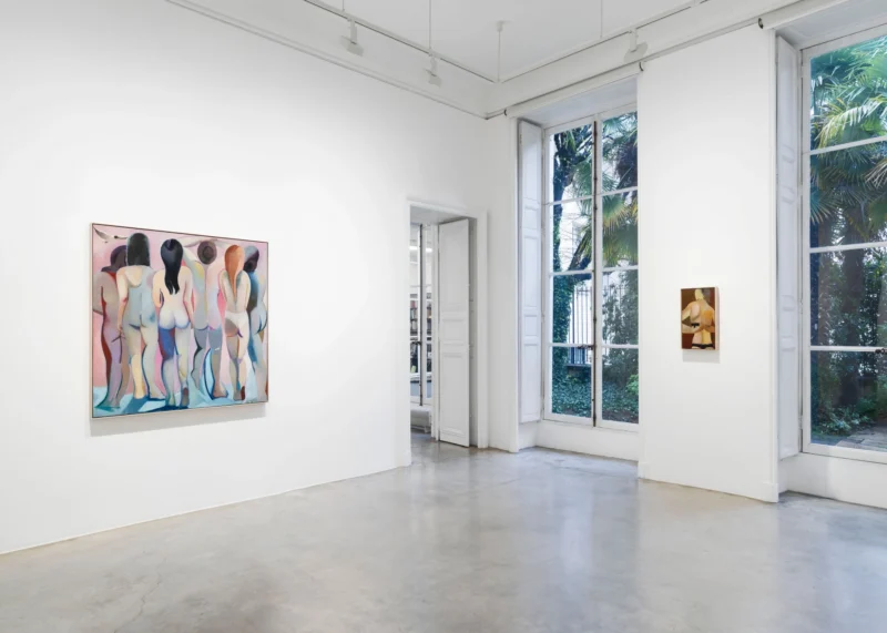 Installation shot from Danielle Orchard: Borrowed Chord, @ Perrotin