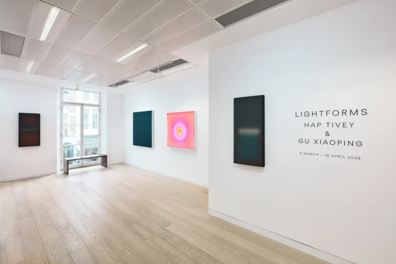 Installation shot from LightForms: Hap Tivey & Gu Xiaoping, @ Ronchini