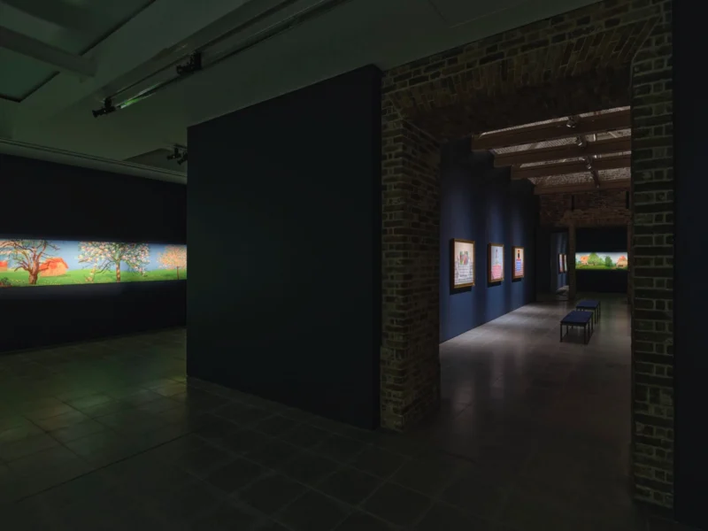 Installation shot from David Hockney: A Year in Normandie and Some Other Thoughts about Painting, @ Serpentine Galleries