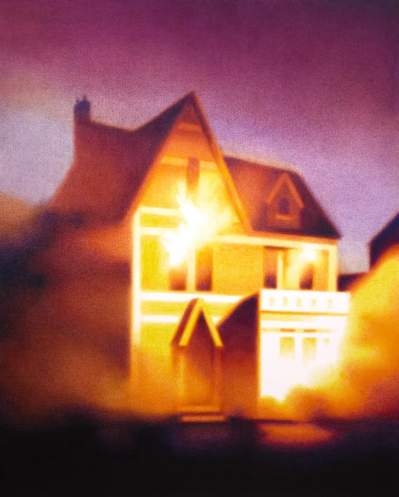 Steffen Kern, Burning House in Victorian Gothic Style, 2022