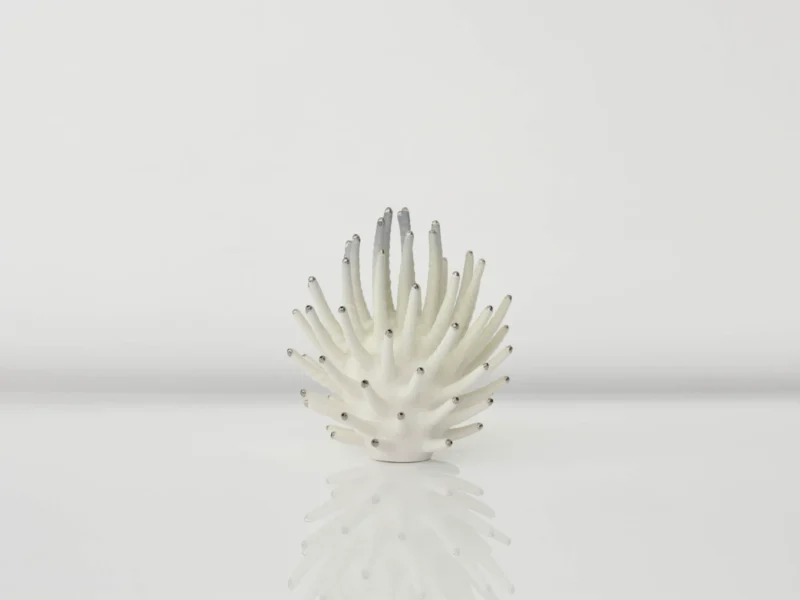 Eva Zethraeus, Small Pale Yellow Calliandra with Platinum Details, 2025