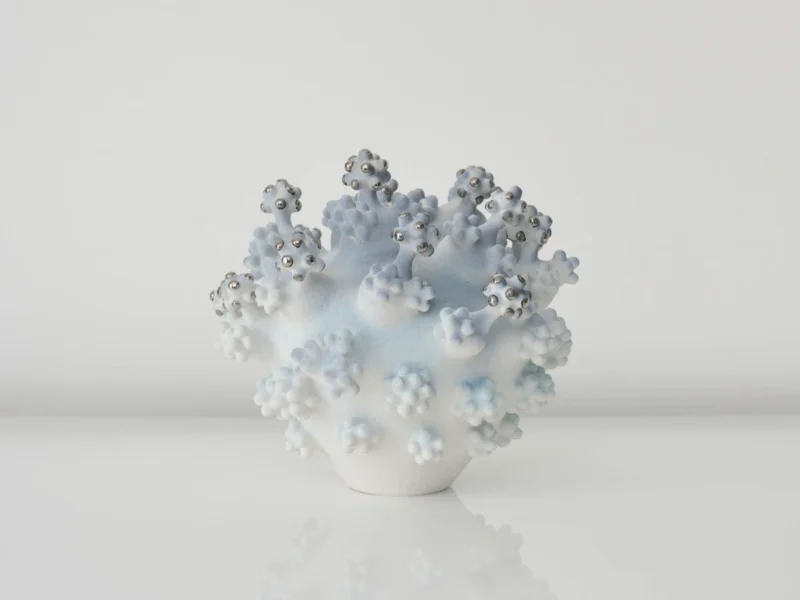 Eva Zethraeus, Turquoise Millipora Cluster with Platinum Details, 2025