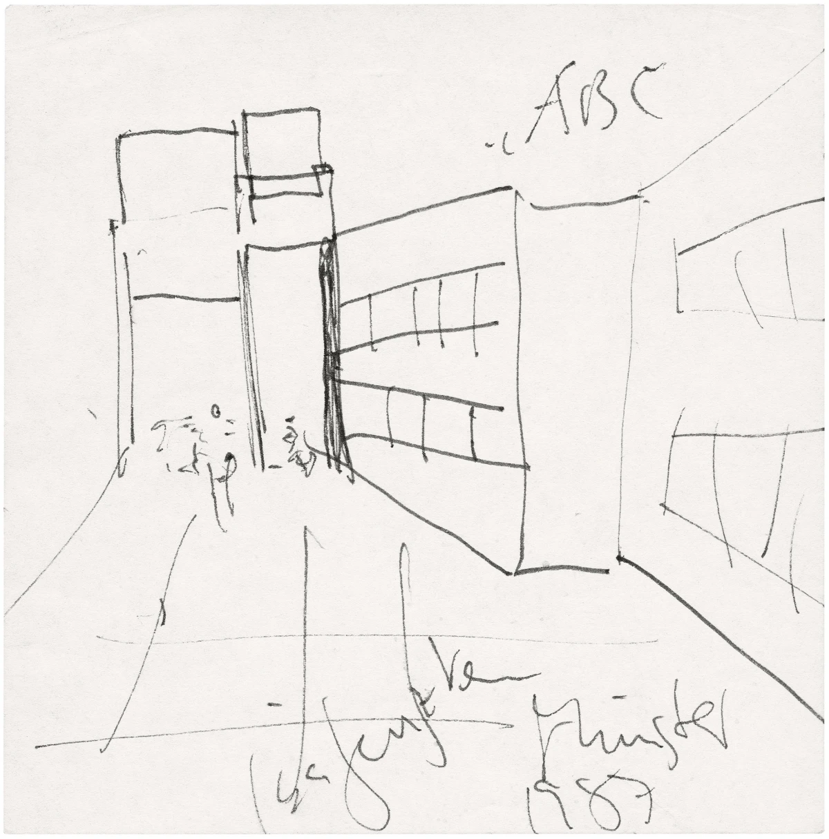 Isa Genzken, Sketch for ‘ABC’, Münster, 1987