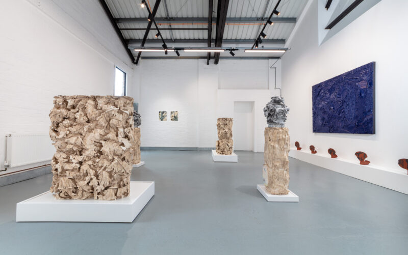 Installation shot from Abraham Kritzman: Palms and Smoke, @ Elizabeth Xi Bauer