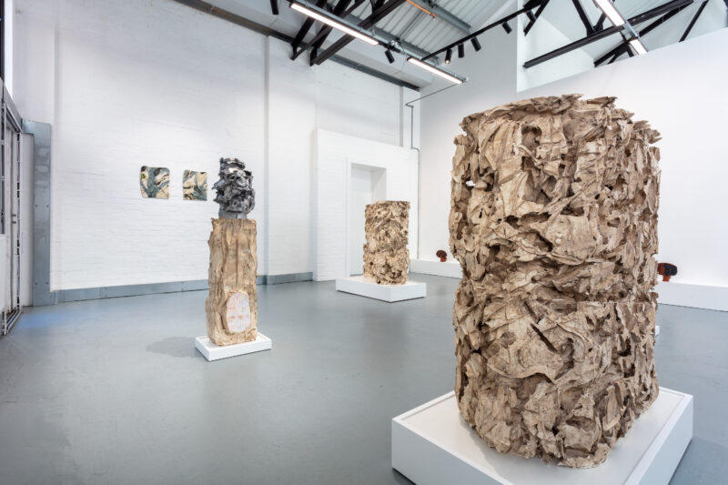 Installation shot from Abraham Kritzman: Palms and Smoke, @ Elizabeth Xi Bauer