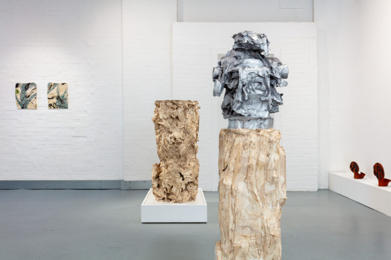 Installation shot from Abraham Kritzman: Palms and Smoke, @ Elizabeth Xi Bauer