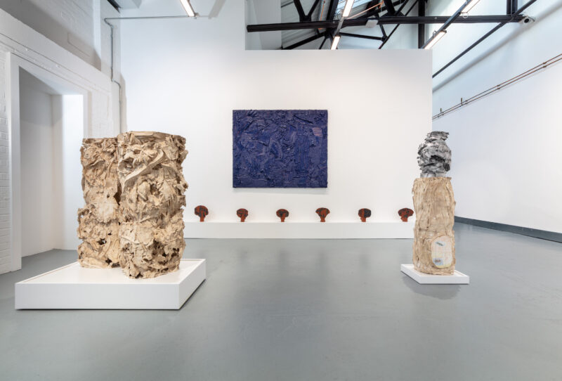 Installation shot from Abraham Kritzman: Palms and Smoke, @ Elizabeth Xi Bauer