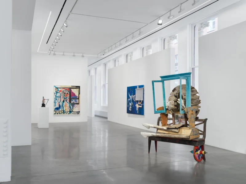 Installation shot from Southpaw: Gerasimos Floratos & Karel Appel, @ Almine Rech