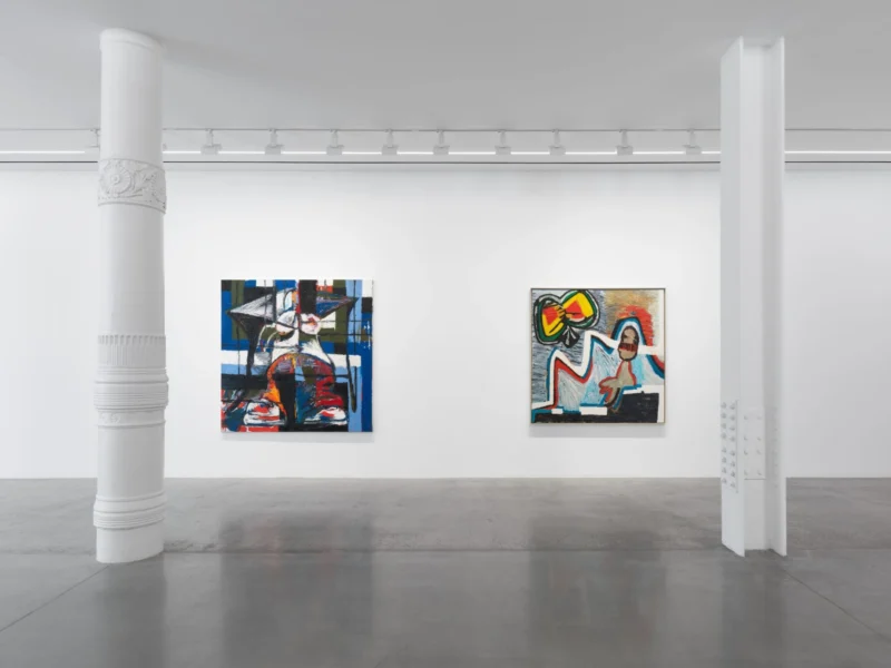 Installation shot from Southpaw: Gerasimos Floratos & Karel Appel, @ Almine Rech