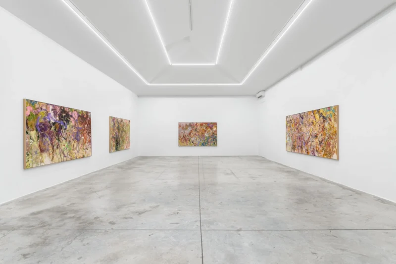 Installation shot from Larry Poons: Kentucky Cols., @ Almine Rech