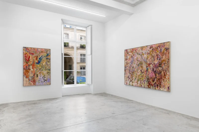 Installation shot from Larry Poons: Kentucky Cols., @ Almine Rech