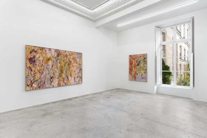 Installation shot from Larry Poons: Kentucky Cols., @ Almine Rech