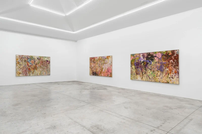 Installation shot from Larry Poons: Kentucky Cols., @ Almine Rech