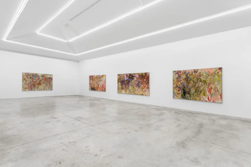 Installation shot from Larry Poons: Kentucky Cols., @ Almine Rech