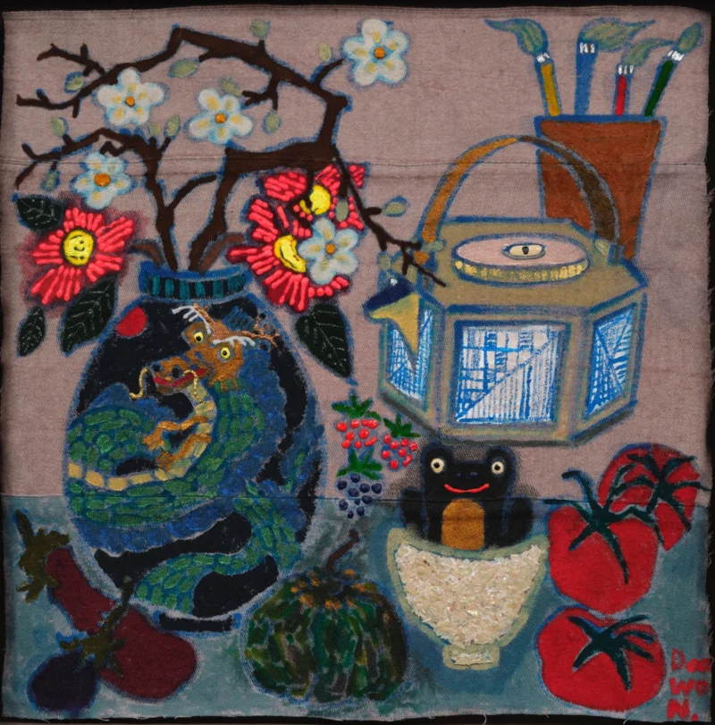 Doowon Lee, Doowon's Gimyeong Jeoljido 1 (Still-life Painting of Scholarly Objects and Seasonal Symbols), 2025