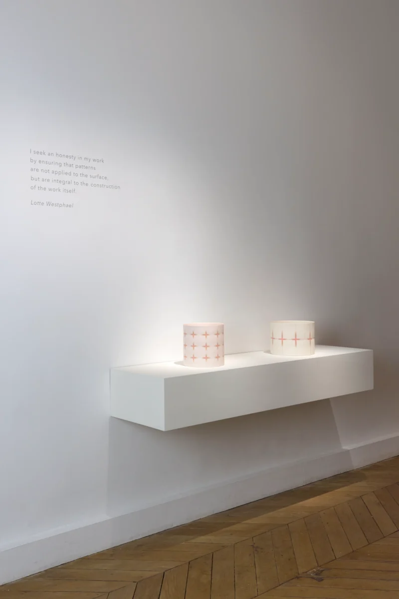 Installation shot from Lotte Westphael: Where Colours Dissolve Into Weightless Nothingness, @ Galerie Maria Wettergren