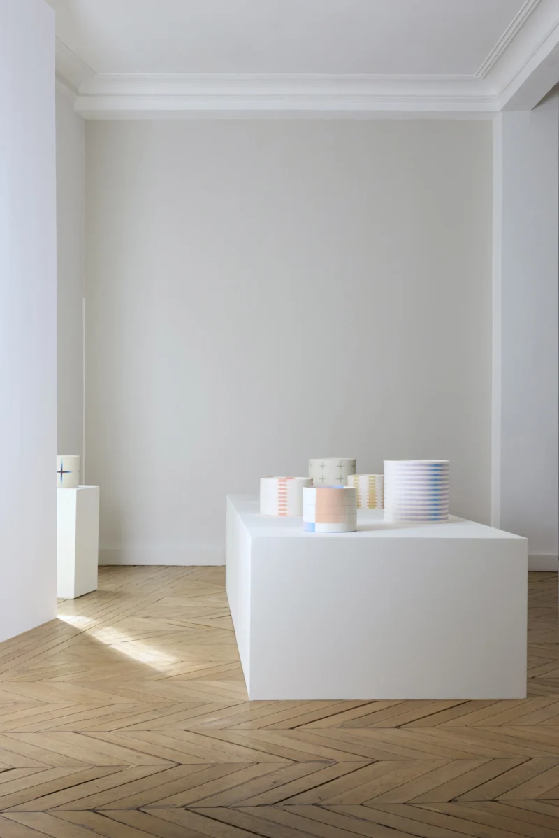 Installation shot from Lotte Westphael: Where Colours Dissolve Into Weightless Nothingness, @ Galerie Maria Wettergren